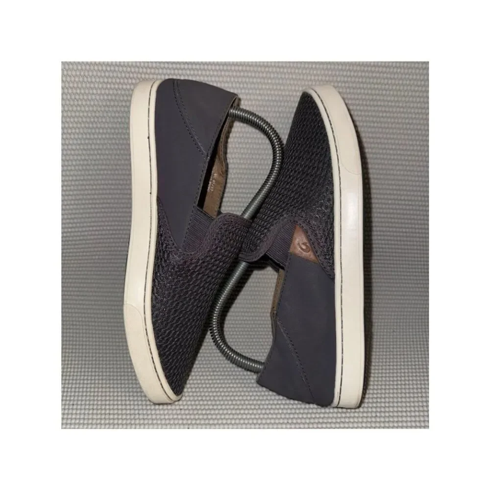 Olukai Pehuea Charcoal Gray Comfort Casual Beach Slip On Shoes Women’s Size 9